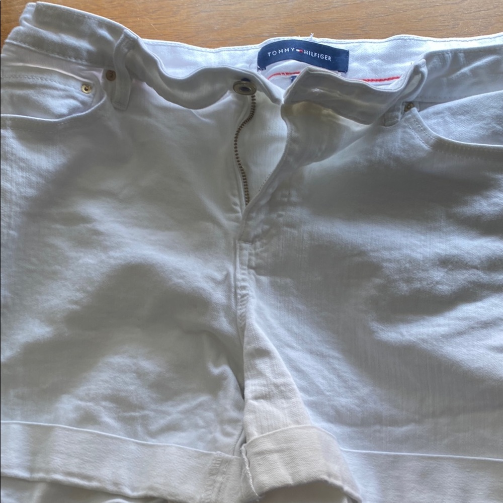 Tommy Hilfiger White Flat Front Shorts